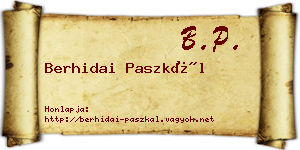 Berhidai Paszkál névjegykártya